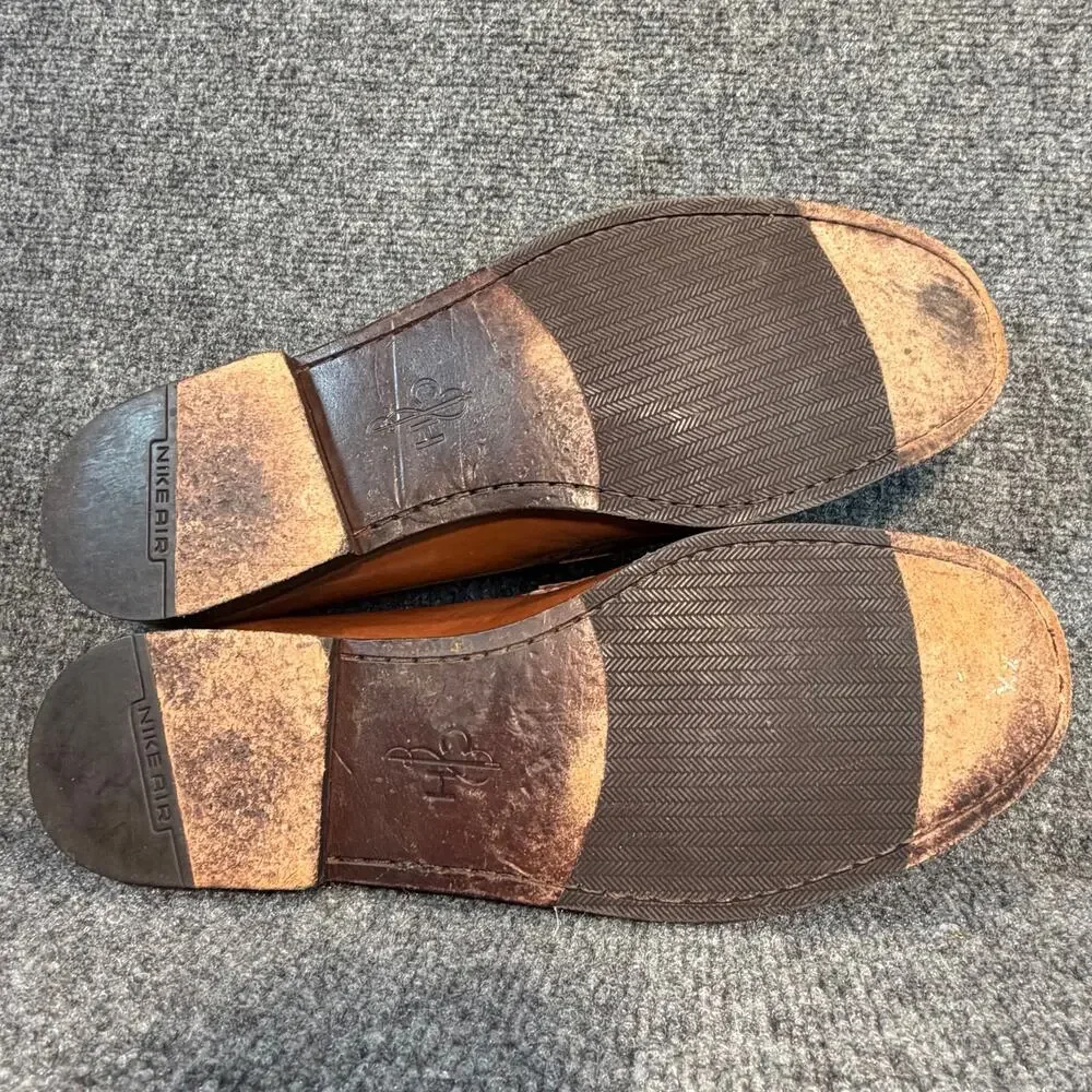 Cole Haan Mens Brown Leather Tassel Loafers Slip On Dress Shoes Size 14W Classic